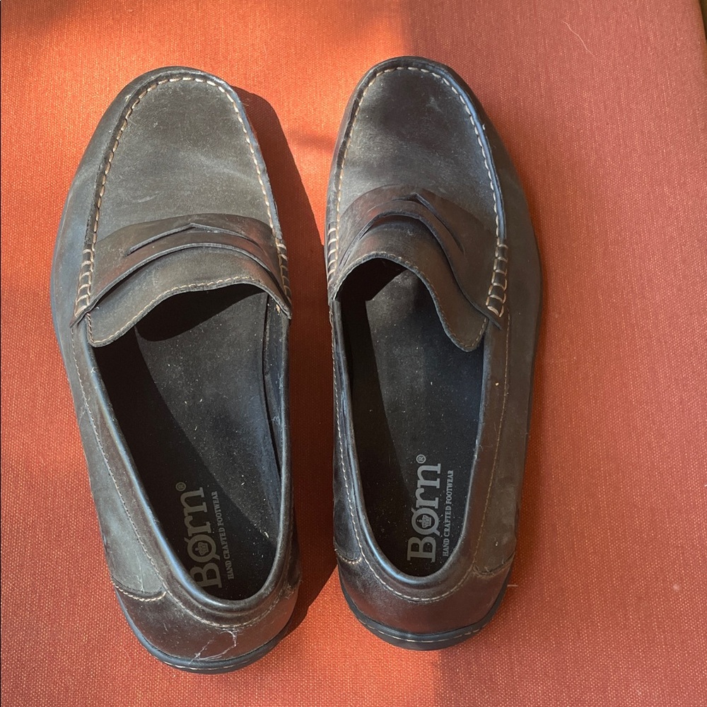 Born Men's Dark Leather Slip-Ons